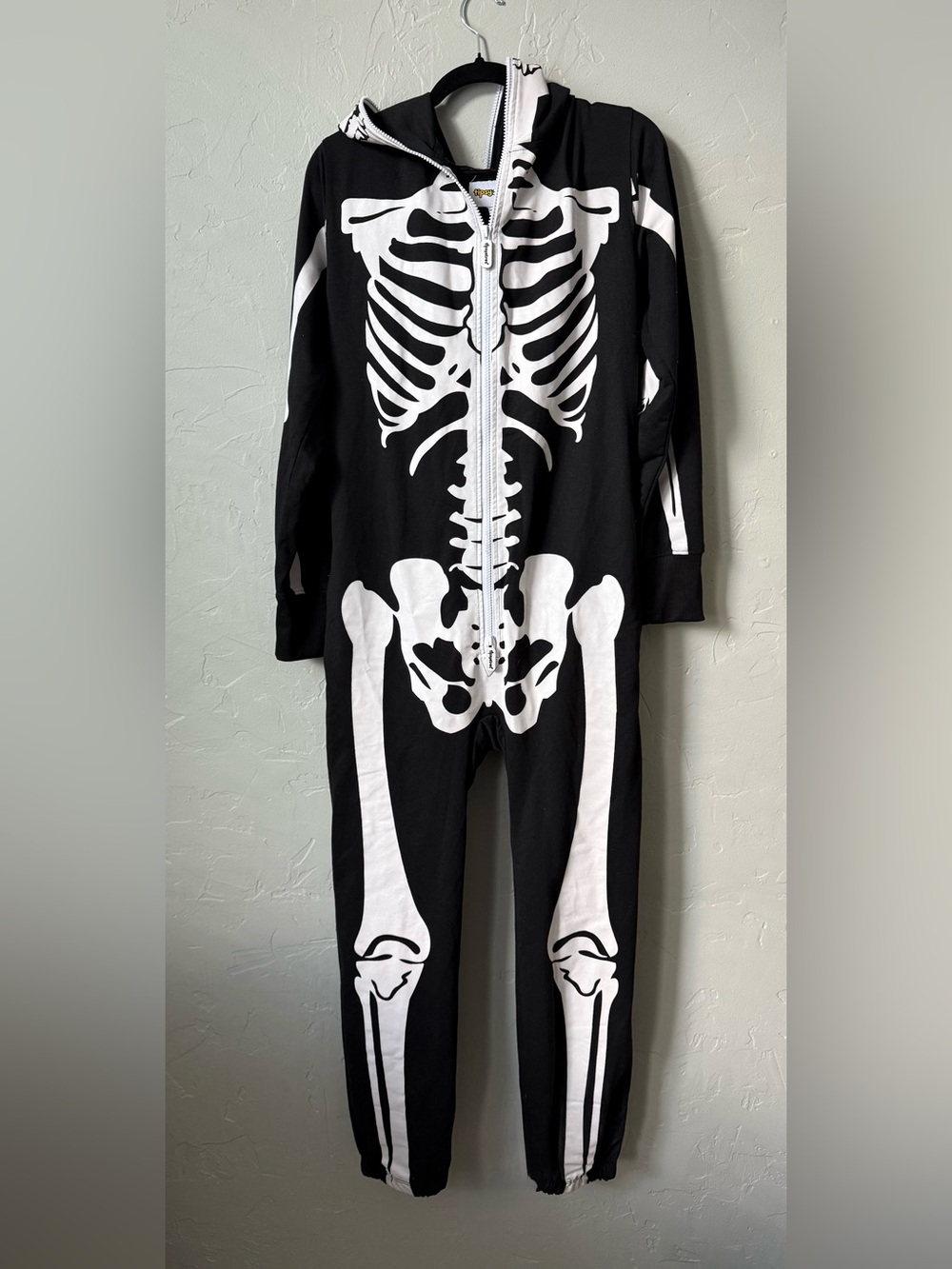 Tipsy Elves Skeleton Halloween Costume Adult Size Small Black Hooded One Piece